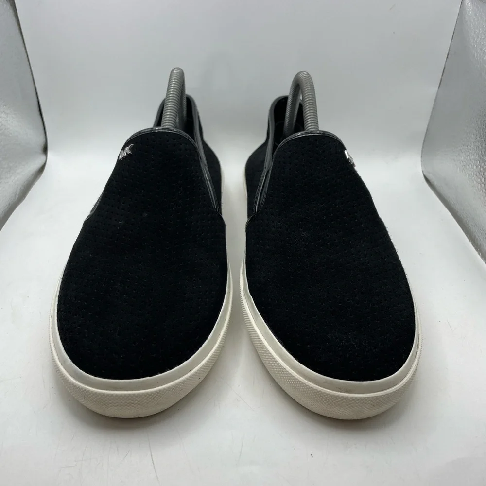 Michael Kors black perforated suede loafers size 9.5